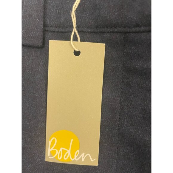 Boden Womens Pants UK 10 US 6 Navy Blue Barrel Leg Flannel Trousers R0168 NWT - Picture 8 of 16